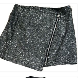 Essue Gray Sequin Wrap Mini Skirt Casual